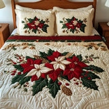 3-Piece Upholstered Bed Set - Charm of the Poinsettias