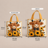 Gekleed Tas - Hoogland Koe met Zonnebloemen