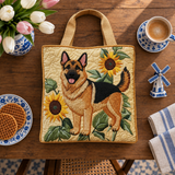 Handgemaakte tas - Duitse Herder Bloemen