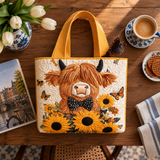 Gekleed Tas - Hoogland Koe met Zonnebloemen