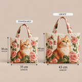 Handgemaakte tas - Rode Kat met Rozen