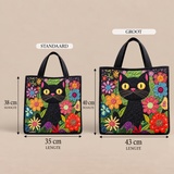 Gevoerde tas - Betoverde Zwarte Kat
