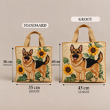 Handgemaakte tas - Duitse Herder Bloemen