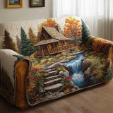 Nina - Quilted Sofa Cover Forest Amber