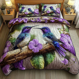 3-delige gewatteerde bedset - Bird Sanctuary