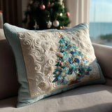 Quilted Cushion Cover - Festive Aquatic Sheen