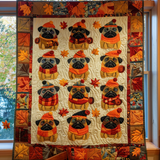 Ingrid - Quilted Blanket Pug Mood Autumn