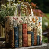 Handgemaakte Quilted Tas - Boeken en Bloemen