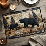 Emma - Quilted Placemat Bear Family Zwart