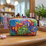 Elin - Quilted Toiletry Bag Flowers and Branches