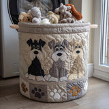 Lined Laundry Basket - Schnauzer Illustration