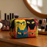 Noor - Quilted toilettas Geborduurde Magische Kat