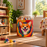 Corgikleuren | Gewatteerde wasmand