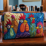 Sophie - Quilted toiletry bag Chicken and Flowers