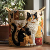 Lined Laundry Basket - Dreams of a Cat