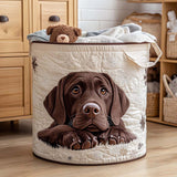 Lined Laundry Basket - Cuddly Dog