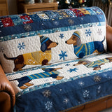 Britt - Quilted Bench Cover Pair of Dachshunds