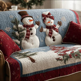 Marlies - Quilted sofa cover Snowmen Dancing