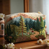 Rosemary - Quilted Toiletry Bag Evergreen Forest
