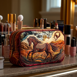 Hillegonda - Quilted Toiletry Bag Embroidered Horse