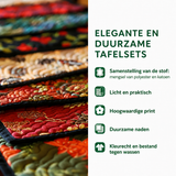 Fenna - Gewatteerde placemat Kippen Betoverend en Bloemen