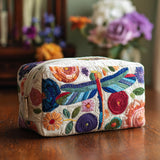 Elsbeth - Quilted Toilet Bag Coloured Trim