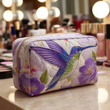 Doortje - Quilted toilettas Geborduurde Bloemen