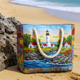 Handgemaakte Strandtas | Licht Toren Gloed