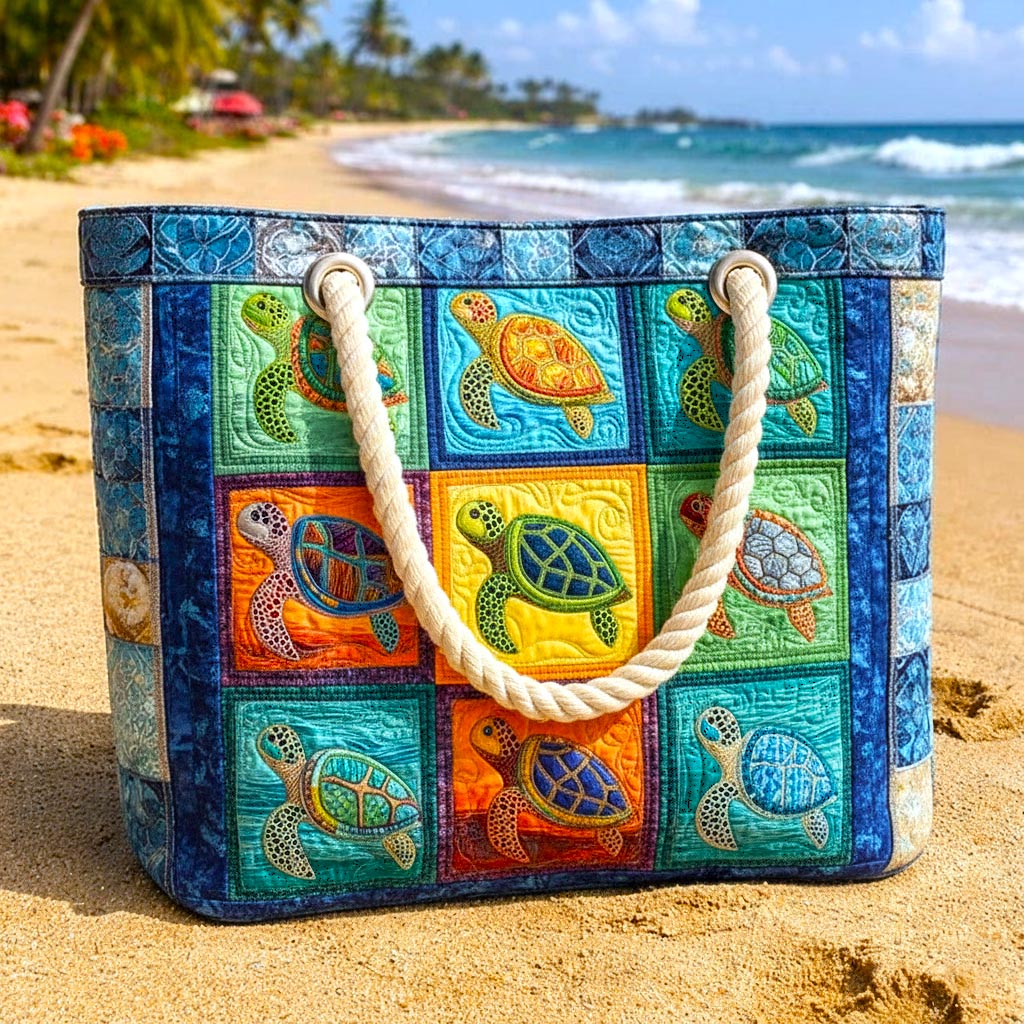 Handgemaakte Strandtas | Schildpad Rust