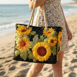 Handgemaakte strandtas | Zonnebloem