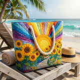 Handgemaakte Strandtas | Regenboogzon