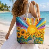 Handgemaakte Strandtas | Regenboogzon