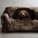 Sietske - Quilted Sofa Cover Bear Grizzly