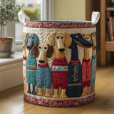 Quilted Laundry Basket - Cheerful Mustaches