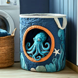 Upholstered Laundry Hamper - Hidden Octopus