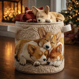 Corgi's Kerstdroom | Gewatteerde wasmand
