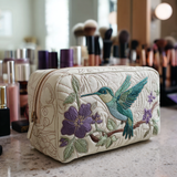 Nathalie - Padded Wash Bag Hummingbirds and Flowers
