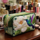 Petra - Quilted Toiletry Bag Quilted Pattern and Hummingbirds