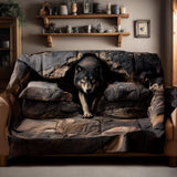Geertje - Quilted Sofa Cover Natural Wild