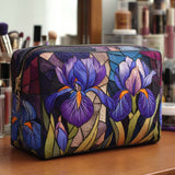 Denise - Quilted toiletry bag Embroidered floral motif