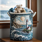 Lined Laundry Basket - Lighthouse Bay Dream