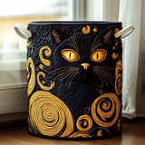 Lined Laundry Basket - Midnight Mustaches