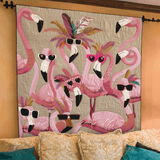 Carlijn - Quilted Blanket Tropical Flamingo Delight