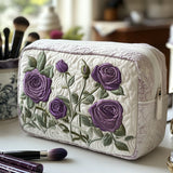 Anna - Quilted toiletry bag Floral pattern in Moonlight
