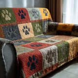 Chantal - Padded Sofa Cover Patchwork with Paws