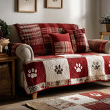Anna - Quilted sofa cover Legs Festive