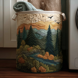 Upholstered Laundry Basket - Quiet Pins