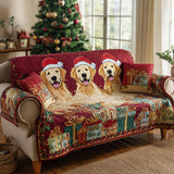 Ingrid - Quilted Sofa Cover Golden Retriever