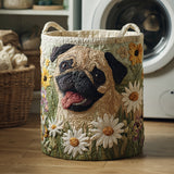 Quilted Laundry Basket - Carlin Amidst the Daisies