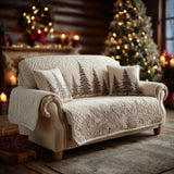 Silke - Quilted Sofa Cover Forest Quiet